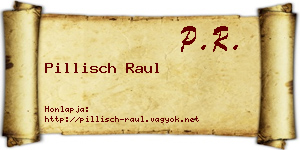 Pillisch Raul névjegykártya